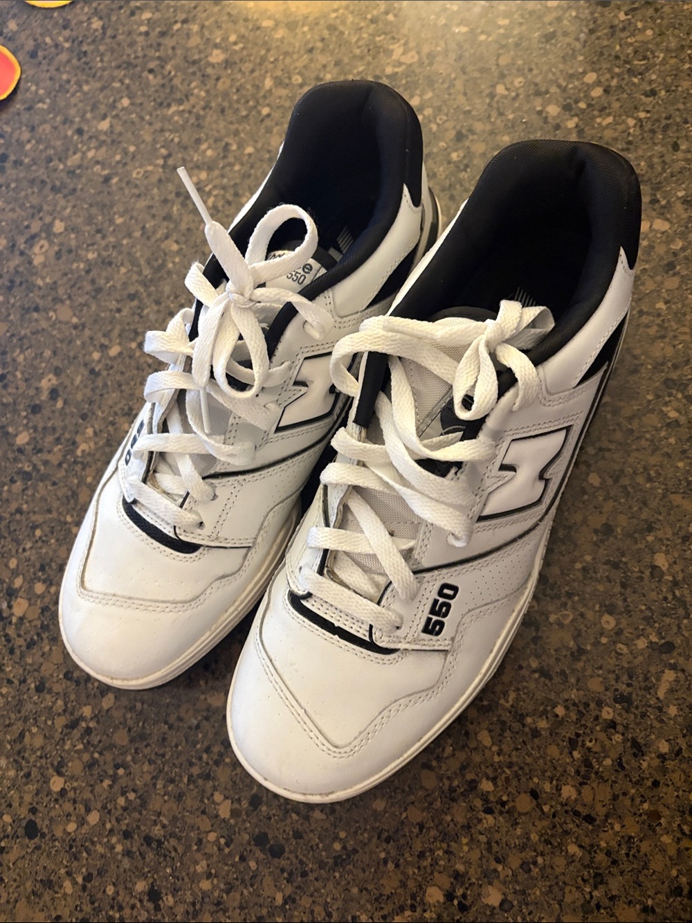 New Balance White and Black 550 Men’s Low-Top Sneakers